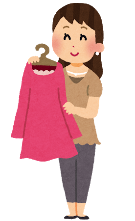 ショップ店員にバストを測ってもらうイラスト